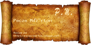 Pecze Márton névjegykártya