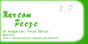 marton pecze business card